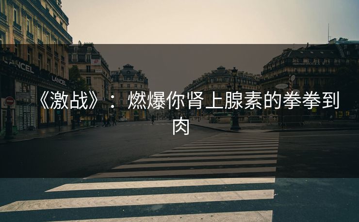 《激战》：燃爆你肾上腺素的拳拳到肉